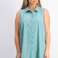 Alfani Women's Sleeveless Knit Button-Front Tunic Green Size Large