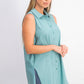Alfani Women's Sleeveless Knit Button-Front Tunic Green Size Large