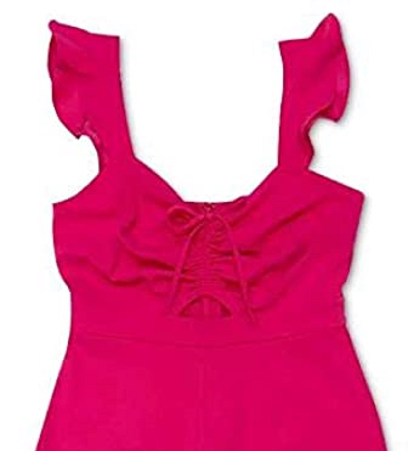 Bar III Women's Ruched-Front Flutter Romper Dark Pink Size 12
