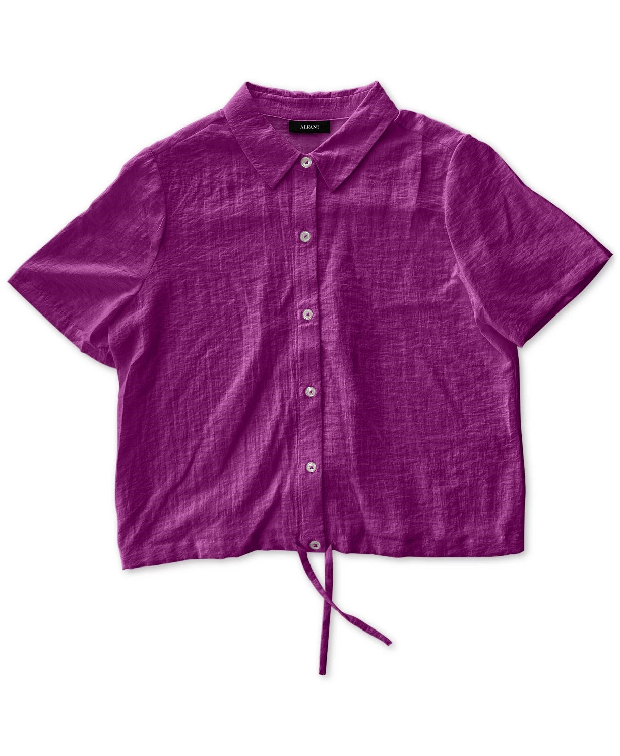 Alfani Women's Drawstring-Hem Shirt Pink Size XX Large