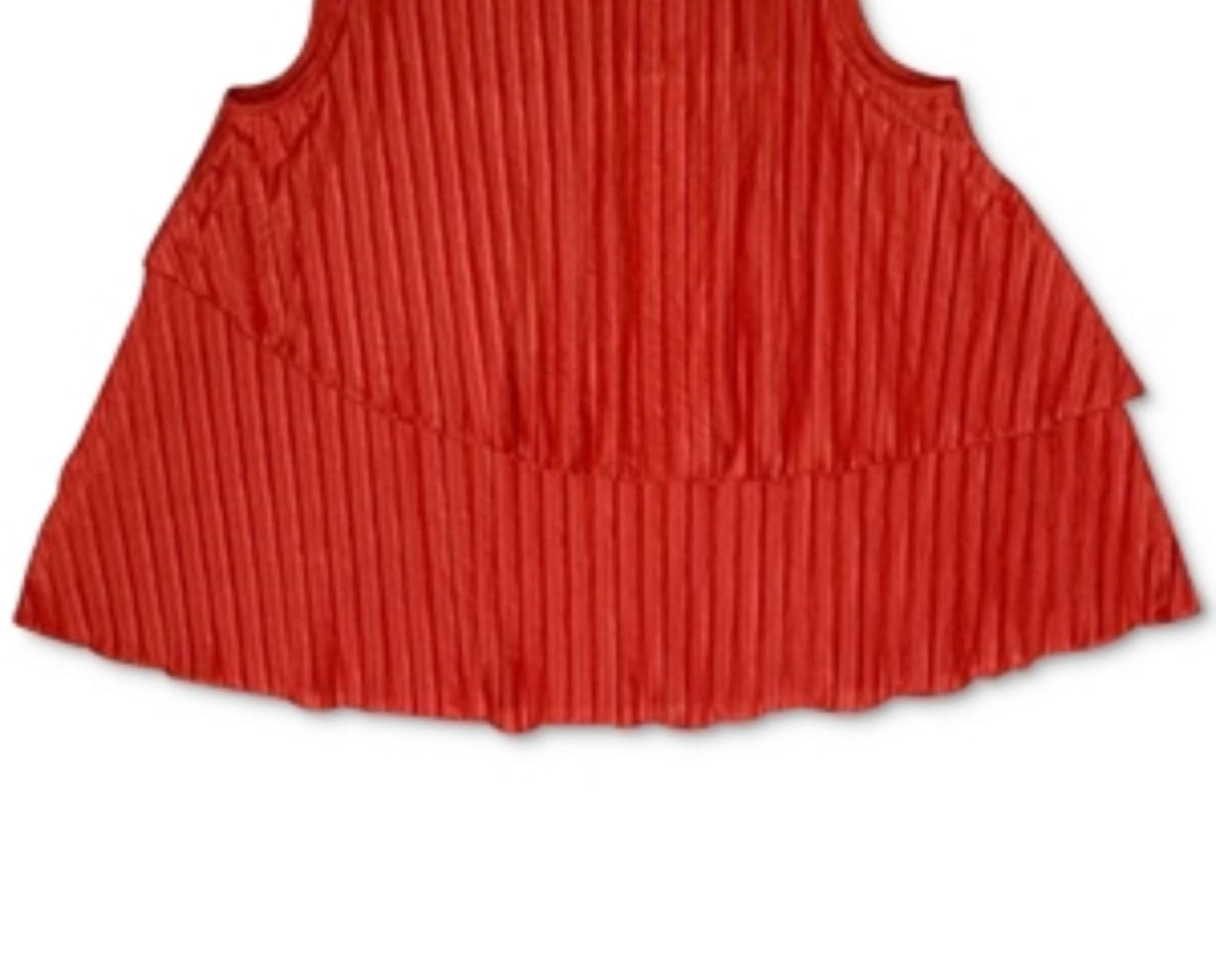 Alfani Women's Solid Ribbed Overlay Top Orange Size Medium