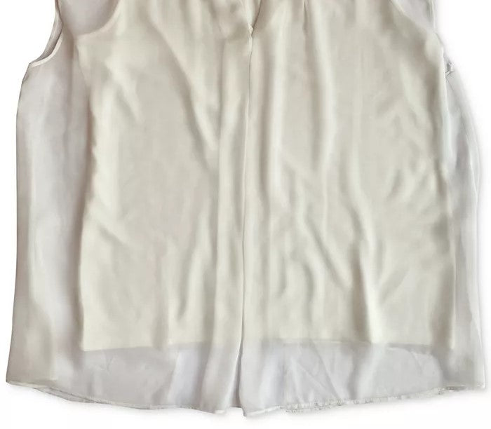 Alfani Women's Inverted-Pleat Overlay Top White Size XX Large