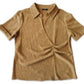 Alfani Women's Pleated-Waist Top Beige Size Medium