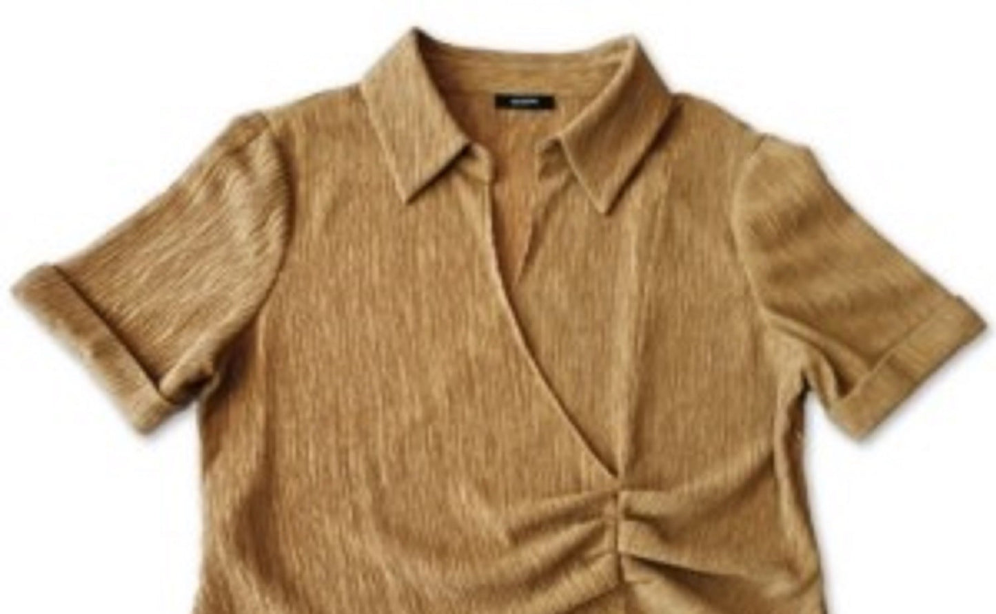 Alfani Women's Pleated-Waist Top Beige Size Medium