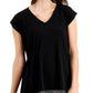 Alfani Women's Ruched Side Top Black Size Medium
