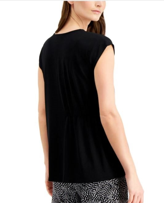 Alfani Women's Ruched Side Top Black Size Medium