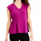 Alfani Women's Ruched-Side Top Pink Size Large