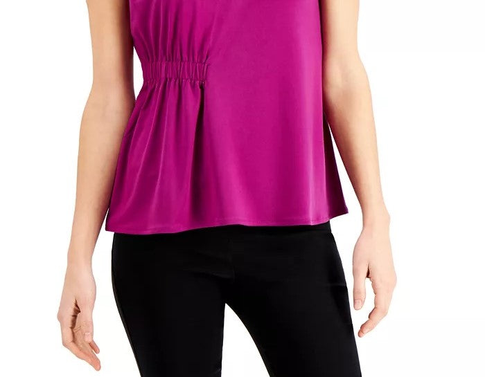 Alfani Women's Ruched-Side Top Pink Size Large
