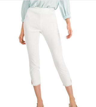 Alfani Women's Fringed Hem Ankle Pants White Size 2
