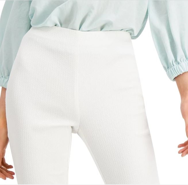 Alfani Women's Fringed Hem Ankle Pants White Size 2