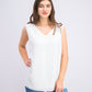 JM Women's Collection Grommet Tie-Hem Top  White Size Large