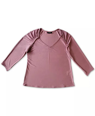 Alfani Women's Ruched-Sleeve Top Pink Size Small