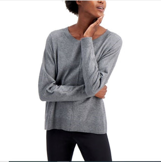 Alfani Women's Seam Front Sweater Grey Size X-Large