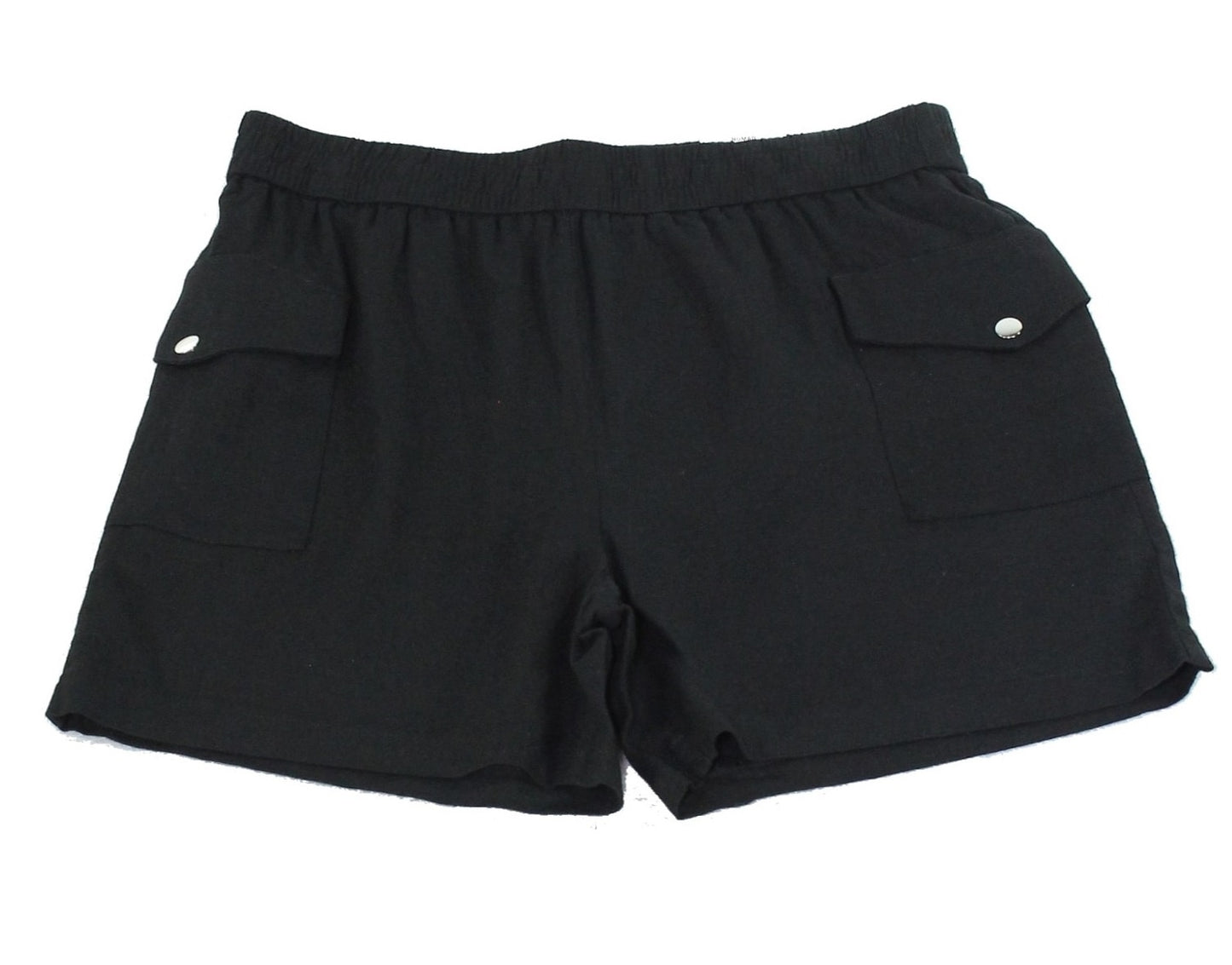 INC International Concepts Women's Pull-On Cargo-Pocket Shorts Black Size Medium