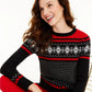 Charter Club Women's Snowflake Sweater Black Size Medium