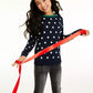 Charter Club Women's Big Girls Dot Sweater Blue Size Small