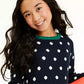 Charter Club Women's Big Girls Dot Sweater Blue Size Small