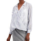 Alfani Women's Faux-Wrap Burnout-Detail Blouse Gray Size Small