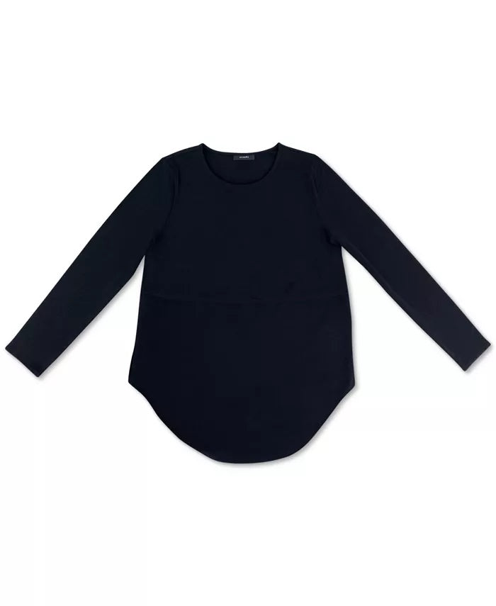 Alfani Women's Shirttail-Hem T-Shirt Black Size Extra Small