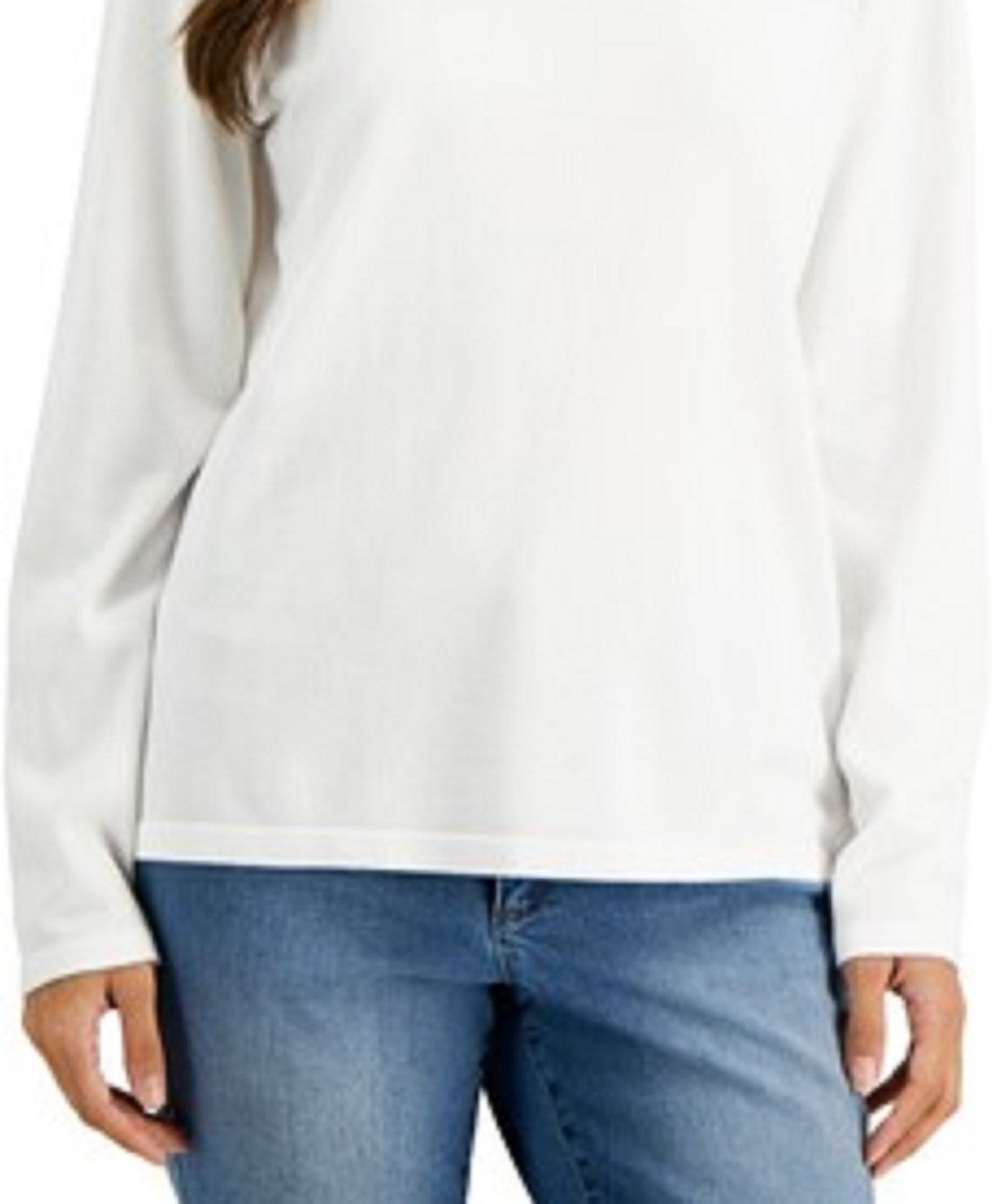 Karen Scott Women's Studded Mock-Neck Sweater Natural Size Extra Small