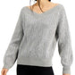 INC International Concepts Women's Embellished Sweater Charcoal Size Large