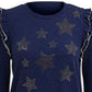 INC International Concepts Women's Ruffled Star Sweatshirt Blue Size Medium