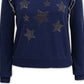 INC International Concepts Women's Ruffled Star Sweatshirt Blue Size Medium