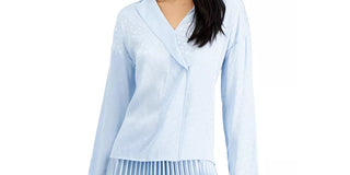 Alfani Women's Dot-Print Surplice Blouse White Size Small