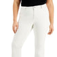 Style & Co Women's Plus Size Destructed Boot-Cut Denim Jeans White Size 14W