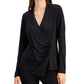 Alfani Women's Wrap-Style Top Gray Size Medium