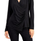 Alfani Women's Wrap-Style Top Gray Size Medium