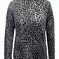INC International Concepts Women's Animal-Print Funnel-Neck Top Gray Size Medium
