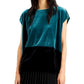 Alfani Women's Velvet Colorblocked Top Black Size Medium