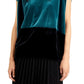 Alfani Women's Velvet Colorblocked Top Black Size Medium