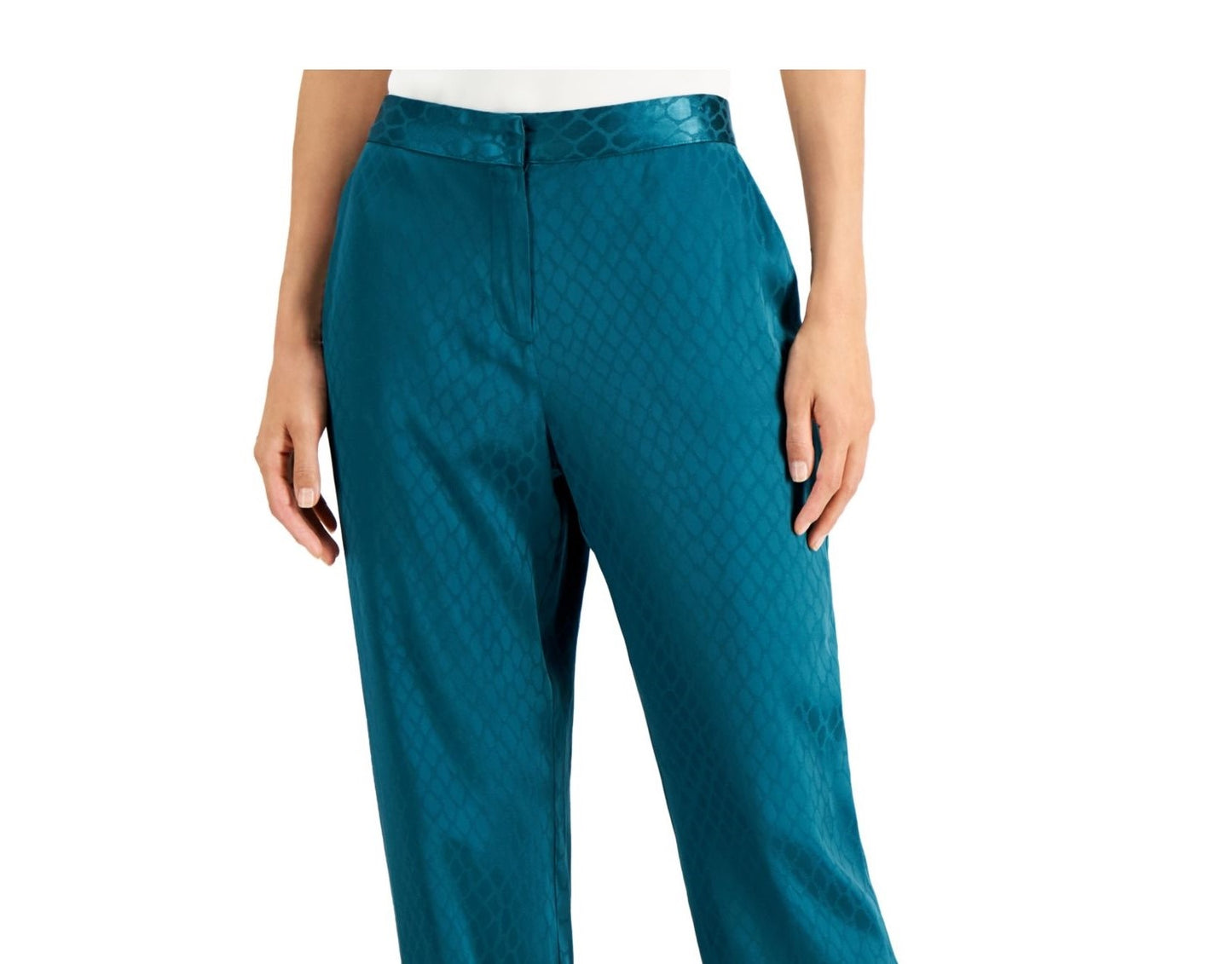 Alfani Women's Jacquard-Print Pants Navy Size 16