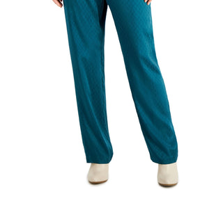 Alfani Women's Jacquard-Print Pants Navy Size 16