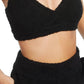 INC International Concepts Women's Culpos X Fuzzy Cropped Knit Tank Top Black Size Large