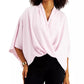 Alfani Women's Wrap-Front Top Purple Size Small