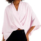 Alfani Women's Wrap-Front Top Purple Size Small