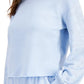 INC International Concepts Women's Zebra Embellished Sleeve Sweatshirt Blue Size Medium