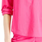 Charter Club Women's Cotton Collared Top Pink Size Petite Medium