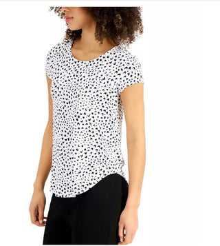 Alfani Women's Printed T-Shirt White Size Small