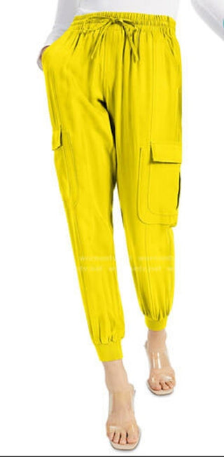 INC International Concepts Women's Utility Jogger Pants Yellow Size Large