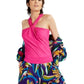 INC International Concepts Women's Petite Twisted Halter Top Brght Pink Size Petite