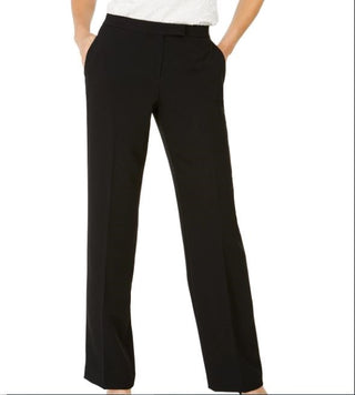 Kasper Women's Tab Waist Modern Dress Pants Black Size 10