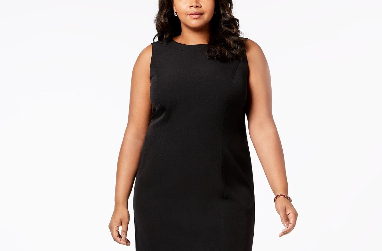 Kasper Women's Plus Size Sleeveless Sheath Dress Black Size 18W