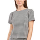 Riley & Rae Women's Val Gingham Top Gray Size Large