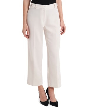 Riley & Rae Women's Fallon Cropped Crepe Pants White Size 12