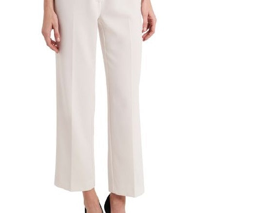 Riley & Rae Women's Fallon Cropped Crepe Pants White Size 12