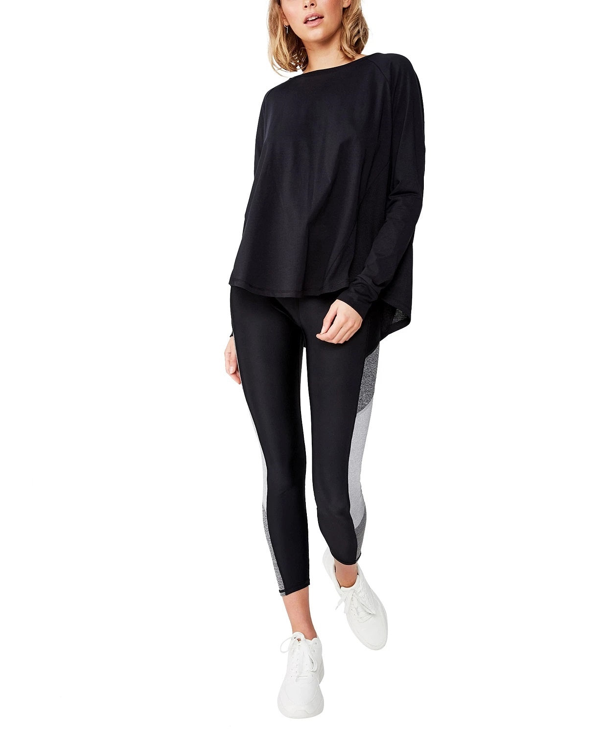 Cotton On Women's Active Rib Long Sleeve Black Small